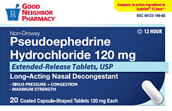 Pseudoephedrine HCl 12 Hour Tablets 20-Count