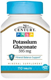 Potassium Gluconate 595mg 110 Tablets 21st Century