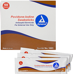 Povidone Iodine Swabsticks 50 Packets Dynarex