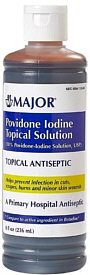 Povidone Iodine Solution 10% Major 8oz