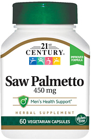 Saw Palmetto 450mg Capsules 60-Count 21st Century