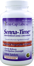 Senna Laxative 8.6mg Tablets 1000-Count Time-Cap Labs