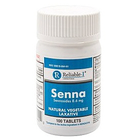 Senna Laxative 8.6mg Tablets 100-Count Reliable-1