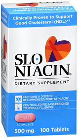 Slo Niacin 500mg 100 Tablets Mainpointe Pharma