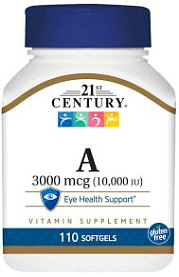 Vitamin A 10,000 IU 110 Softgels 21st Century