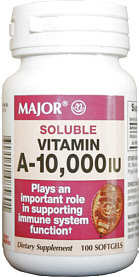 Vitamin A 10,000 IU Softgels 100-Count Major Pharm