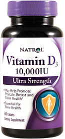 Vitamin D3 10,000 IU Tablets 60-Count, Natrol